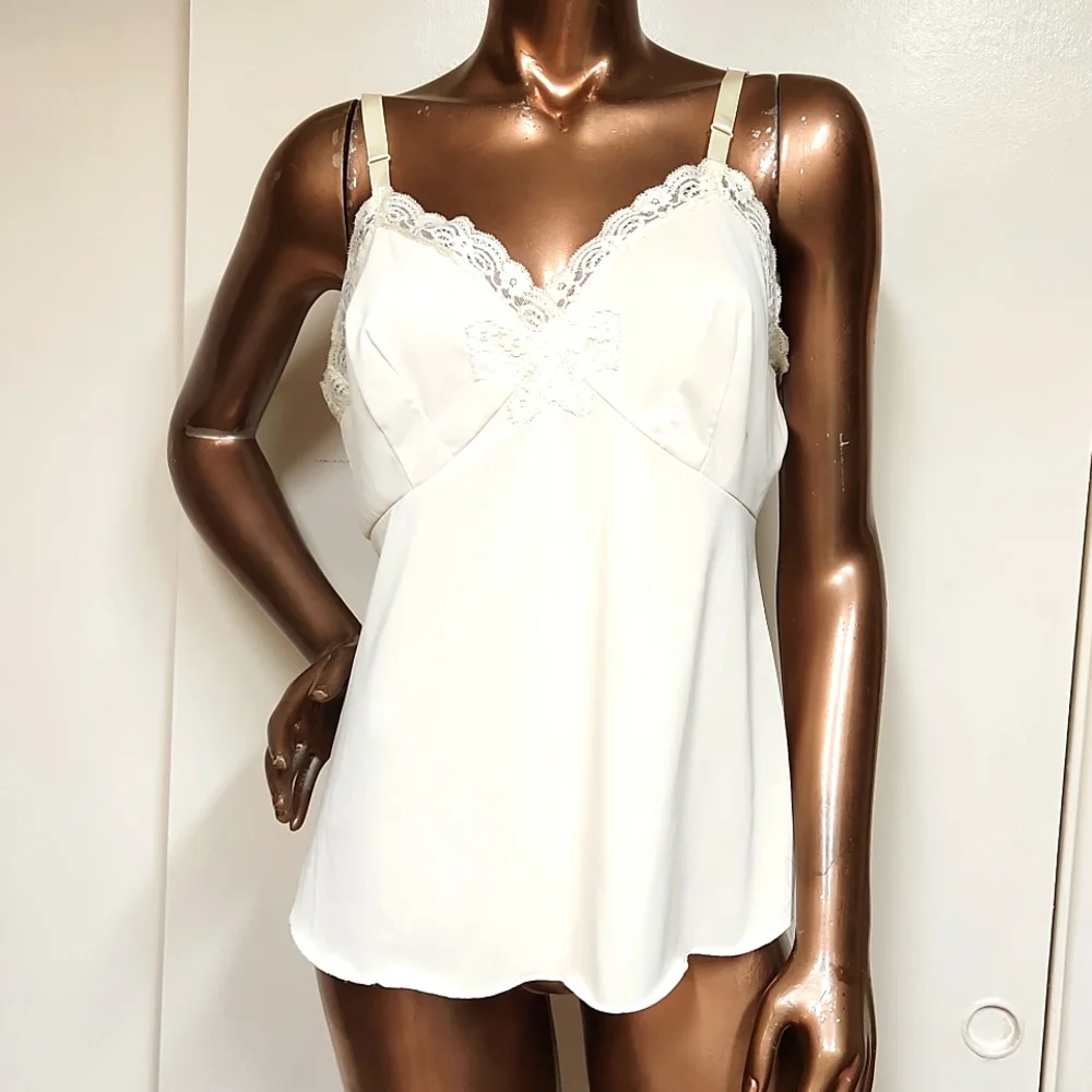 Silky Lace Cream Camisole - Picture 1 of 4